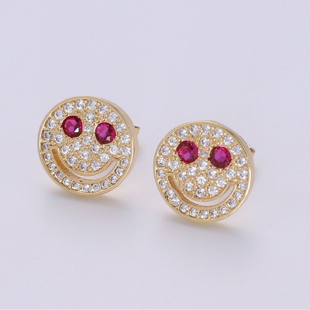 Smiley stud earrings - Picture 6 of 8
